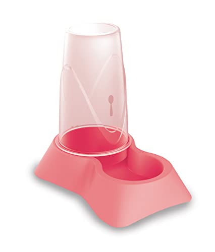 Futter- und Wasserspender Stella für Haustiere mit rutschfesten Füßen, Futternapf für Hunde, Katzen und andere Haustiere (Candy Rosa, 0,65LT Dispenser) von Plana