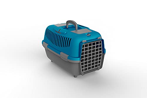 Pet Carrier Nomade 2 55x36x35h with Plastic Door (Turkis) von Plana