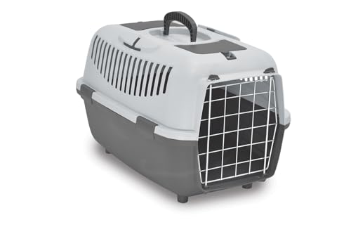 Nomade Lux 3 Hundebox - Transportbox für kleine Hunde und Katzen - 60 x 40 x 38 cm - Kann bis zu 12 kg tragen. Robustes Polypropylen. Türen aus Metal von Plana