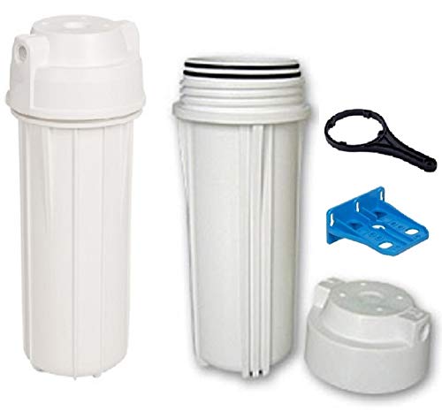 Filtergehäuse Set 10 " weiß mit 1/4" Innengewinde Wasser Anschluß , Filter Gehäuse als Wasserfilter Osmoseanlage Umkehrosmose Osmose Filteranlage Trinkwasser Anlage Aquarium Außenfilter Leergehäuse Gehäuse Vorfilter von Planet-Aqua