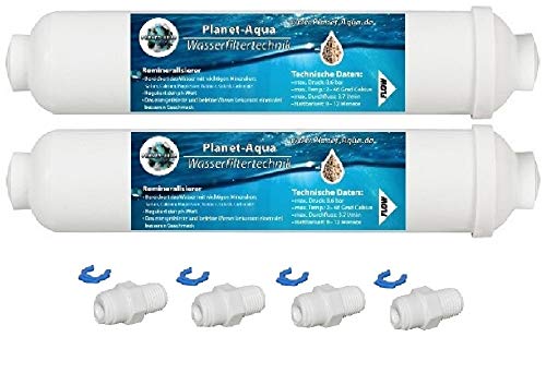 Planet-Aqua 1x Mineral Filter Kartusche Mineralisierer Patrone inkl. Wasser Schlauch Adapter 1/4 Zoll Trinkwasser Wasserfilter Umkehrosmose Osmoseanlage Side by Side Kühlschrank. Mineralfilter von Planet-Aqua