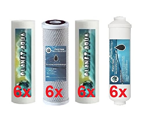 Planet-Aqua 3 Jahres Osmoseanlagen Ersatzpatronen Set - 24 Ersatzfilter Patronen für Umkehr Osmose Wasserfilter Aquarium Fische Trinkwasserfilter Küchen Filter Kartuschen von Planet-Aqua