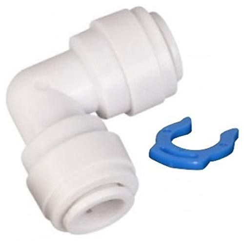 Planet-Aqua 5 Winkel Verbinder Fitting Verbindungsstück gebogen 1/4 Zoll Schlauchanschluss x 1/4 Zoll Anschluss (6mm) Anschlussstück Osmoseanlage Wasserfilter Filtergehäuse Kühlschrank Filter von Planet-Aqua