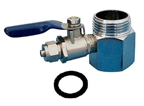 Planet-Aqua Wasseranschluss Adapter Set 3/4" mit 1/4" Absperrhahn aus Messing für Wasserfilter Osmoseanlage Side by Side Kühlschrank Filter Wasserhahn und Umkehr Osmose Schlauch Verbinder von Planet-Aqua