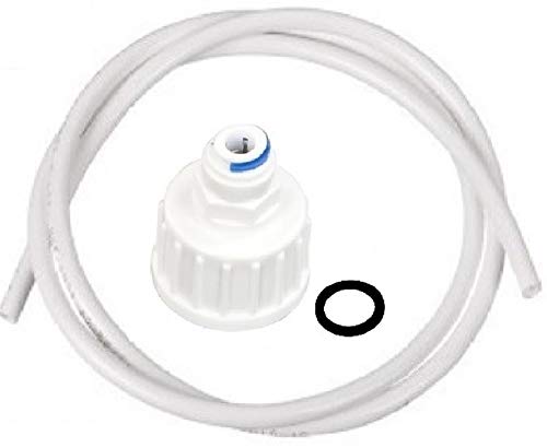 Wasseranschluss SET - Filter Adapter Anschluss Fitting 1/2 Zoll IG, mit 5 Meter Wasserzulaufleitung Schlauch 1/4 Zoll (6mm) für Side-by-Side Kühlschrank Umkehrosmose Osmoseanlage Wasserfilter Filterkartuschen Filtergehäuse Osmose Verbinderstück Winkel Verbinder Kupplung Kühlschrankschlauch von Planet-Aqua