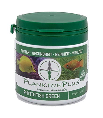 PlanktonPlus Aquaristik Phyto-Fish Green Granulatfutter für Zierfische Fische Garnelen Meerwasser und Süßwasser Aquarium (150ml) von PlanktonPlus GmbH