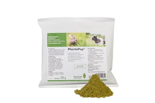 PlantaVet PlantaPep | 100 g | Alleinfuttermittel für Hasenartige und Nagetiere | Zur Vollversorgung im Bedarfsfall | Mit Einer regionalen Gräser-Mischung und Heilpflanzen von PlantaVet