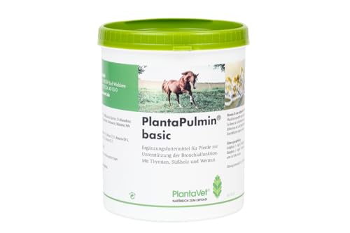 PlantaVet PlantaPulmin Basic - Pellets | 1 kg | Ergänzungsfuttermittel für Pferde zur Unterstützung der Bronchial"Funktion | Mit Thymian, Süßholz und Wermut | Gute Akzeptanz von PlantaVet