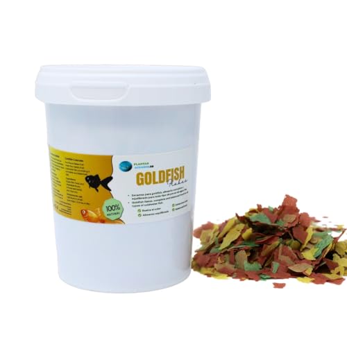 Goldfish Flakes Fischfutter für Kaltwasserfische, natürliches Vollfutter, ausgewogene Ernährung für alle Arten von Aquarienfischen und Kaltwasserteichen, Aquarienpflanzen, 500 ml von PlantasAcuario