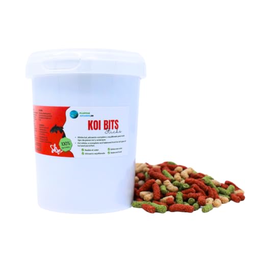 Koi Bits 500 ml, schwimmendes Futter für Teichfische, Nährsticks, ausgewogene und natürliche Ernährung, Komplettfutter für alle Arten von Fischen und Zierkarpfen im Teich. von PlantasAcuario