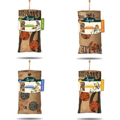 Plants by Frank Bird Buffet | Vogelfutter ECO Tasche Mix 4er Set | Vogelfutter für Wildvögel | 4X 300gr | 4-Jahreszeiten-Futter | vogelhaus zum aufhängen | vogelfutter wildvögel ganzjährig von Plants by Frank