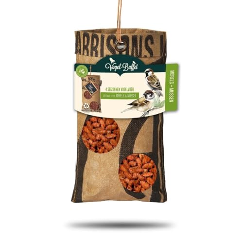 Bird Buffet | Vogelfutter ECO Tasche zum afhängen | Vogelfutter für Spatzen & Amseln | 1x 300gr | 4-Jahreszeiten-Futter | vogelhaus zum aufhängen | vogelfutter wildvögel ganzjährig von Plants by Frank