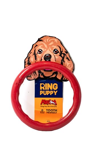 PlayDog Ring Puppy – Weicher Gummiring für Welpen, 15 cm Durchmesser, Sicher und Zahnpflegend, Kauspielzeug für Zahnende Welpen und kleine Rassen von PlayDog