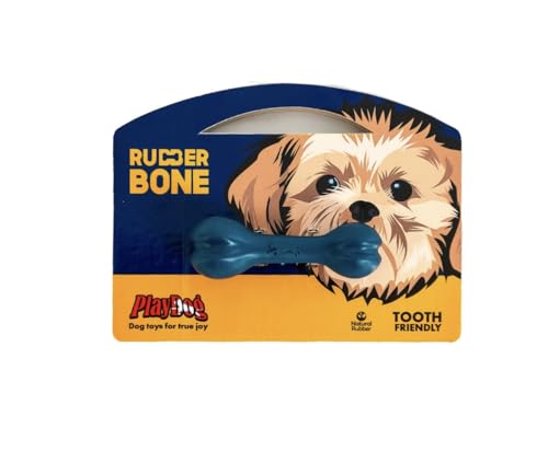 PlayDog Rubber Bone S – Robuster Kauknochen für kleine Hunde, aus natürlicher Gummi, Zahnpflege und Spielspaß, für Welpen und kleine Rassen von PlayDog