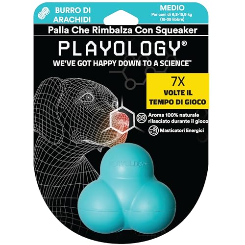 Playology Hundequietschen - Hundespielzeug für mittelgroße Hunde (15-30 Pfund) - natürlicher Rinderduft, hartes Quietschen und hart für aggressive Kauer von Playology