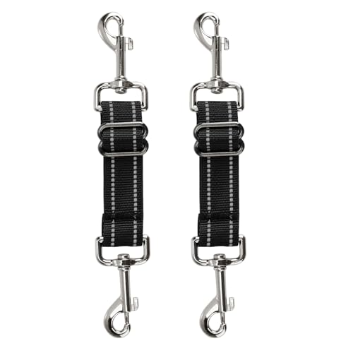 2 Stück Hundehalsband-Clips, Hundehalsband-Anschluss, reflektierend, Nylon, Welpenhalsband, doppelseitiger Clip-Riemen, verstellbarer Haustier-Hundehalsband-Anschluss für Hundegeschirr zu Halsband, von Plimbin