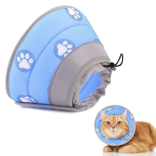 Cat Cone Collar, Adjustable Cat Recovery Collars, Soft Cat Tapered Collars, Soft Collar Tapered for Cats, Puppy After Surgery and Injury (S-Blue) von Plliocse