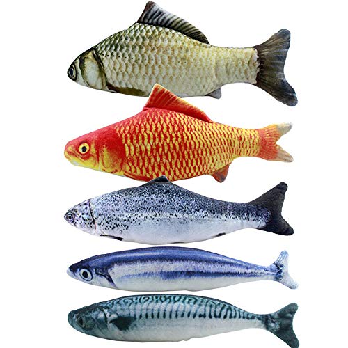 Pmandgk 5PCS Katzenminze Fisch Spielzeug für 20Cm Spielzeug Fisch Kissen Katzenminze Spielzeug von Pmandgk