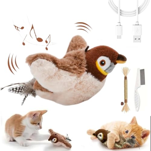 2025 New Interactive Chirping Bird Cat Toy, Flappy Chase Car Toy, Flappy Chase Bird, Flappychase Interactive Cat Toy, Flying Bird Cat Toy, Flying Interactive Flapping Chirping Bird Cat Toy (A) von Pnedeodm