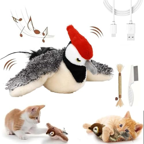 2025 New Interactive Chirping Bird Cat Toy, Flappy Chase Car Toy, Flappy Chase Bird, Flappychase Interactive Cat Toy, Flying Bird Cat Toy, Flying Interactive Flapping Chirping Bird Cat Toy (B) von Pnedeodm