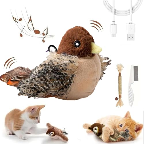 2025 New Interactive Chirping Bird Cat Toy, Flappy Chase Car Toy, Flappy Chase Bird, Flappychase Interactive Cat Toy, Flying Bird Cat Toy, Flying Interactive Flapping Chirping Bird Cat Toy (C) von Pnedeodm