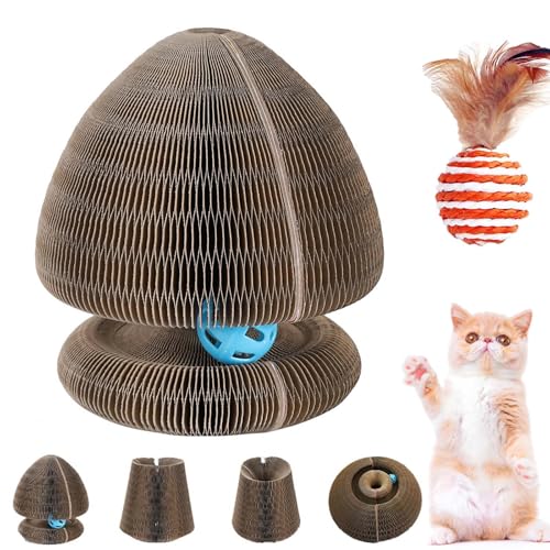 Kitty Kurlz, Kitty Kurlz Cat Toy, Kitten Curl, Kitten Curl Toy, Magical Kitten Curl Cardboard Cat Toy, Cat Accordion Toy, Indoor Interactive Scratch Pad (D) von Pnedeodm