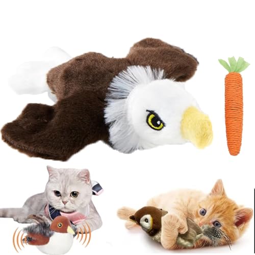 Pnedeodm Flappy Bird Cat Toy, Flapping Bird Cat Toy, Flying Bird Cat Toy, Cat Toy Flapping Bird, Interactive Chirping Bird Cat Toy, Flying Interactive Flapping Chirping Bird Cat Toy (D) von Pnedeodm