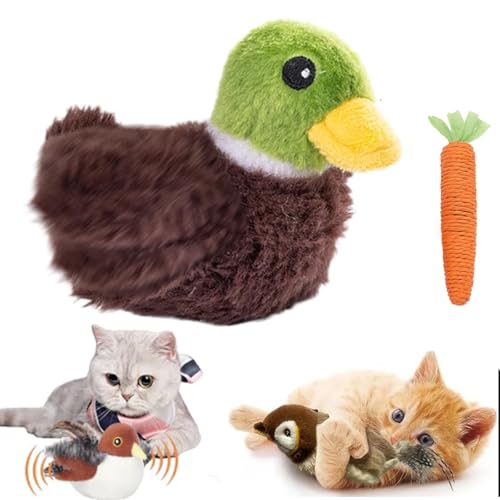 Pnedeodm Flappy Bird Cat Toy, Flapping Bird Cat Toy, Flying Bird Cat Toy, Cat Toy Flapping Bird, Interactive Chirping Bird Cat Toy, Flying Interactive Flapping Chirping Bird Cat Toy (E) von Pnedeodm