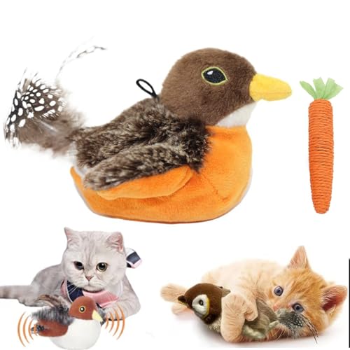 Pnedeodm Flappy Bird Cat Toy, Flapping Bird Cat Toy, Flying Bird Cat Toy, Cat Toy Flapping Bird, Interactive Chirping Bird Cat Toy, Flying Interactive Flapping Chirping Bird Cat Toy (F) von Pnedeodm