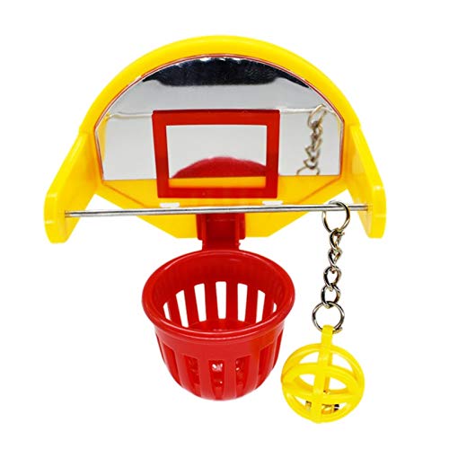 Mini-Basketballkorb-Requisiten, lustiges Spielzeug für Papageien, Vögel, Haustierbedarf, Sittichball, Kauspielzeug, Papageienspielzeug für große Vögel, Glocken von Pnuokn