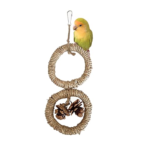 Pet Bird Toy Birdcages Hangable Toy Natural Pinecones Swing Bird Standing Barch Toy Entertainment Toy For Cockatoos Bird Cage Toy von Pnuokn