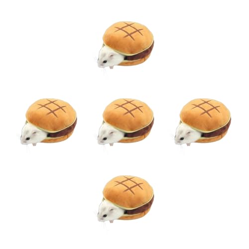 Pnuokn Hamster Warmbett Haus Hamburger Design für Kleintiere Käfig Zubehör für kleine Meerschweinchen Eichhörnchen Junior Streifenhörnchen Hamster Versteck Zwerg Syrer von Pnuokn