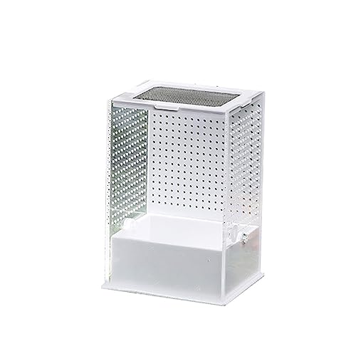 Pnuokn Terrarienkäfig für Insekten, Vogelspinnen, Amphibien, Raupen, Schnecke, transparent, Futterbox, Mini-Brutkasten, Acryl, Terrarienkäfig von Pnuokn