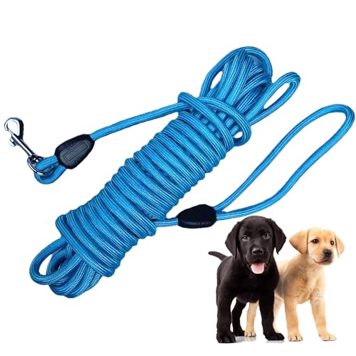 Lange Hundeleine, schwimmend, Nylon, langlebig, lange Leine für kleine und mittelgroße Hunde, Outdoor, Training, Spielen, Camping, 4,8 m, Blau von PoCoSvnny