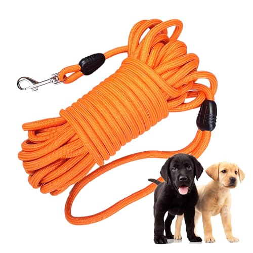 Lange Hundeleine, schwimmend, Nylon, langlebig, lange Leine für kleine und mittelgroße Hunde, Outdoor, Training, Spielen, Camping, Orange von PoCoSvnny