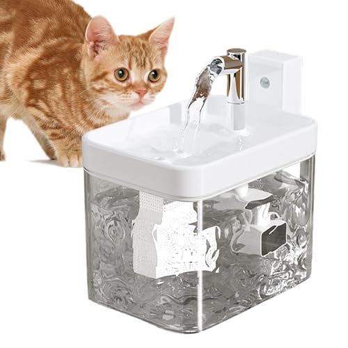 Poartiule Automatischer Wasserbrunnen für Katzen, automatischer Wasserspender für Hunde - 1,5 l automatischer Trinkbrunnen für Katzen - Automatischer Trinkbrunnen für Haustiere, geräuschloser von Poartiule