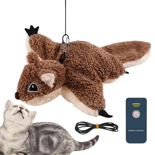 Poartiule Flatterndes Vogel-Katzenspielzeug, interaktives Katzenspielzeug,Elektrisches Plüsch-Katzenspielzeug „Sugar Glider“ Katzenbedarf | Cat Nip Toys, realistisches Vogel-Katzenspielzeug für von Poartiule