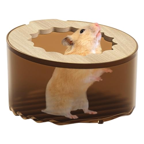 Poartiule Hamster-Sandbadebox, Hamster-Badezimmerbox - Sandbad für Hamster - Sandbad-Reinigungskäfig, Terrarium-Lebensraum-Dekor, Hamster-Box, mit Deckel für Zwerghamster von Poartiule