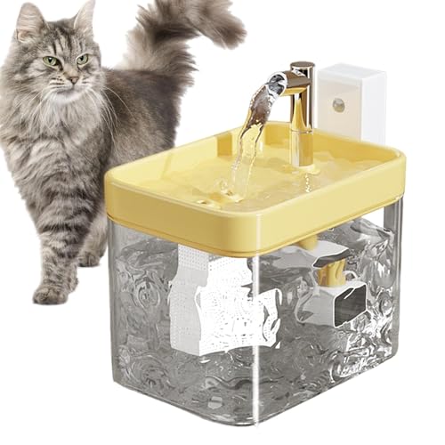 Poartiule Trinkbrunnen für Katzen, Trinkbrunnen für Katzen | 1,5 l Wasserbrunnen für Katzen im Innenbereich | Automatischer Trinkbrunnen für Haustiere, geräuschloser Pumpwasserspender für Katzen und von Poartiule