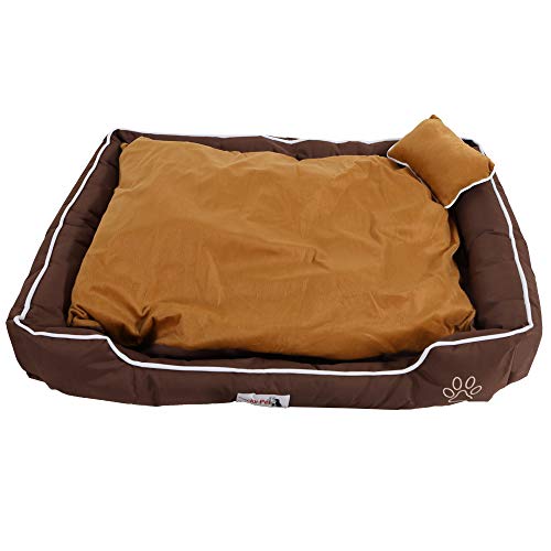 Pocky- Pet Hundebett XL 102x82x25cm Coffee Brown, Hundekissen waschbar, Hundesofa Kissen herausnehmbar von Pocky- Pet