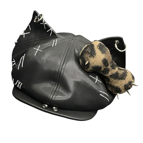 2000er Jahre Hundeohr Puse Für Erwachsene Punk Oktagonal Casquettes Street Tragen Hiphop Kappen Für Outdoor Aktivität Sonnensicher von Pocoiau