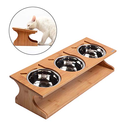 PET Automatische Feeder + Waterer Für Katzen Edelstahl Schüssel Anti Laugher Wasserbrunnen 3 In 1 Pet Tabelle Hundewasserfutter von Pocoiau