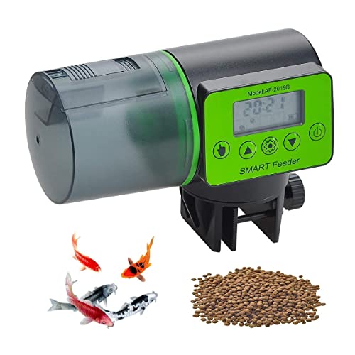 Podazz Futterautomat Aquarium, Fischfutterspender mit Timer Futterspender für Aquarien, 200ml Fassungsvermögen futtereimer Fisch Futterautomaten für Aquarium Fischtank von Podazz