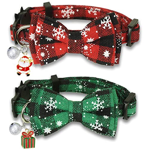 Pohshido Weihnachtliches Katzenhalsband mit Fliege und Glöckchen, für Mädchen und Jungen von Pohshido