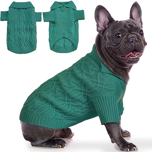 Poifzew Großer Hundepullover, für kaltes Wetter, Hundepullover, Katzenmantel, Halloween, Weihnachten, Urlaub, Thema, Haustier-Outfits, Bekleidung, Pfauengrün, Größe XL von Poifzew