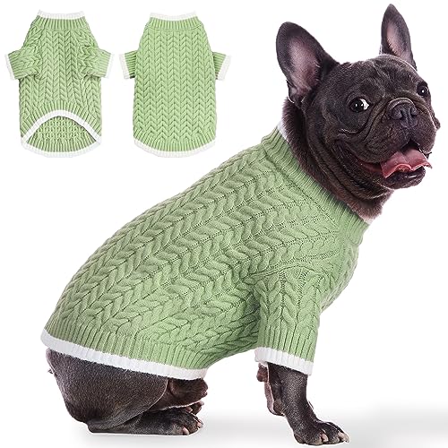 Poifzew Winter Dog Sweater for Small Dog, Soft Breathable Dog Clothes Puppy Coats, Cold Weather Keep Warm Cute Holiday Pet Outfits Apparel, Green S von Poifzew