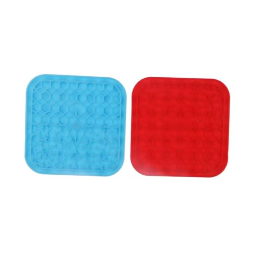 Pokinge 2Pcs Pet Licking Mat Durable Silicone Dog Cat Licking Mat with Suction Cups Anti-Slip Pet Food Plate Creative Pet Accessories von Pokinge