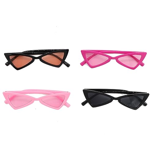 Pokinge 4 Stück Haustier Katze Sonnenbrille Lustige Niedlich Hund Cosplay Sonnenbrille Foto Requisiten Bunte Kleine Tier Kostüm Brille Haustier Zubehör für kleine mittelgroße Welpen (mehrfarbig) von Pokinge