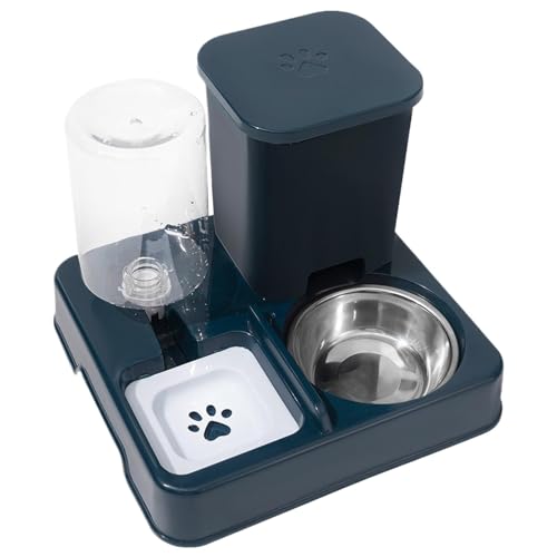 Automatischer Katzen-Futterspender und Wasserspender, 2-in-1 automatischer Futterspender für Haustiere, 800 g, Futterspender, 1,5 l Wasserspender, Haustier-Futterstation für Zuhause, Reisen, von Pokronc