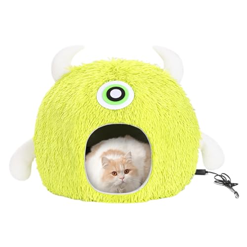 Gemütliches Warmes Bett Für Kleine Haustiere, Beheizte Katzenbett, Weiches Erwärmungskatzennest Mit Timer, Einstellbare Temperatur PET-NEST, USB-Plug-in-erhitzte, 16,93 X 12,6 Zoll Für Kleine Haustier von Pokronc